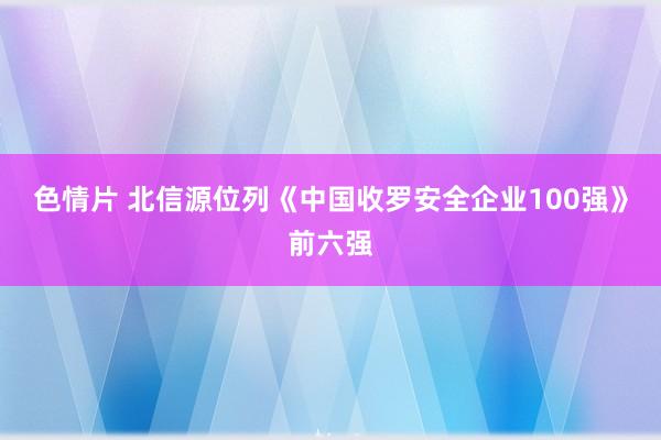 色情片 北信源位列《中国收罗安全企业100强》前六强