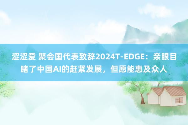 涩涩爱 聚会国代表致辞2024T-EDGE：亲眼目睹了中国AI的赶紧发展，但愿能惠及众人